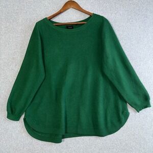 Cyrus Womens Plus 2X Green Ribbed Knit Crew Neck Sweater R621501GWM